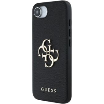 Obal Guess PU Grained 4G Metal Logo Apple iPhone 16e GUHCPSE4PGT4MBK Black