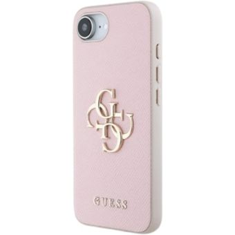 Obal Guess PU Grained 4G Metal Logo Apple iPhone 16e GUHCPSE4PGT4MBP Pink