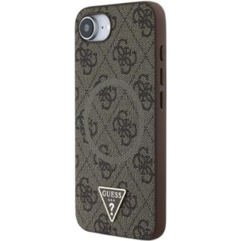Obal Guess PU 4G Strass Triangle Metal Logo Apple iPhone 16e GUHMPSE4P4TDPW Brown