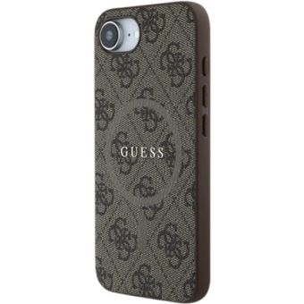 Obal Guess PU Leather 4G Colored Ring MagSafe Apple iPhone 16e GUHMPSE4G4GFRW Brown