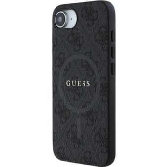 Obal Guess PU Leather 4G Colored Ring MagSafe Apple iPhone 16e GUHMPSE4G4GFRK Black