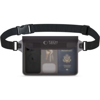 Vodotesné púzro na mobil a doklady Tech-Protect UWP10 univerzálne black/clear