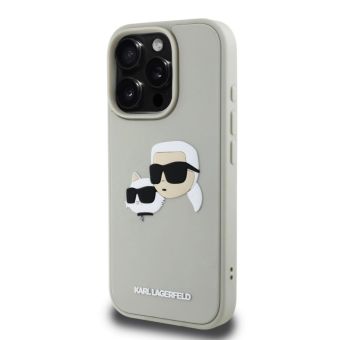 Obal Karl Lagerfeld 3D Rubber Double Heads Apple iPhone 16 Pro KLHCP16LRBCKCHLE béžový
