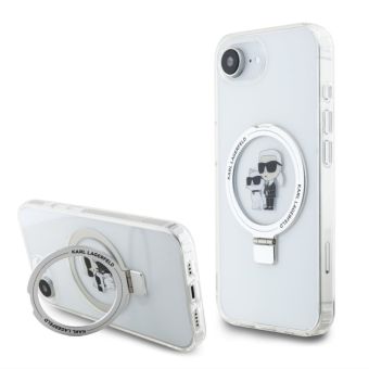 Obal Karl Lagerfeld Ringstand Karl and Choupette MagSafe Apple iPhone 16e KLHMPSE4HMRSKCH biely