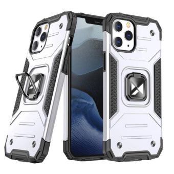 Obal Rugged Ring Armor Apple iPhone 13 strieborný