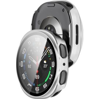 Ochranné puzdro/sklo Bizon Case PlusGlass Watch Samsung Galaxy Watch 8 40mm strieborné