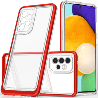 Obal Hybrid Armor 3v1 Apple iPhone 14 transparentno-červený