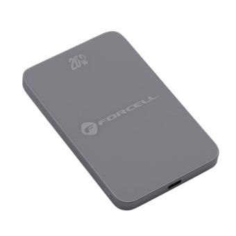 FORCELL F-ENERGY F5K8 Super Slim Powerbank, MagSafe PD3.0 QC4.0 15W, 5000mAh, sivá