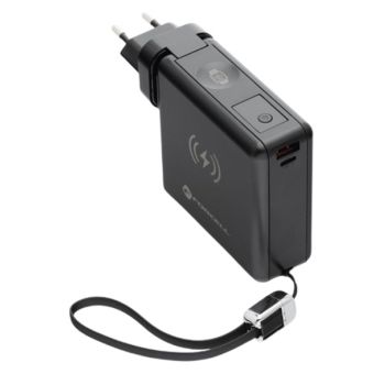 FORCELL F-ENERGY Multi 6v1, 45W USB-A+USB-C, Powerbank 15000mAh, bezdrôtové nabíjanie 15W, čierna