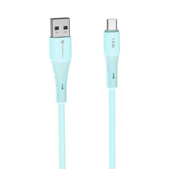 FORCELL F-ENERGY C341 Silicone, USB-A/MicroUSB, QC3.0 2,4A 18W, 1m, modrý
