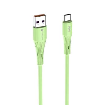 FORCELL F-ENERGY C342 Silicone, USB-A/USB-C, QC4.0 3A 66W, 1m, zelený