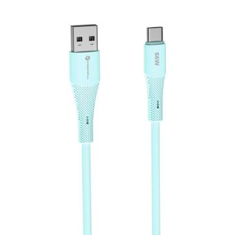 FORCELL F-ENERGY C342 Silicone, USB-A/USB-C, QC4.0 3A 66W, 1m, modrý