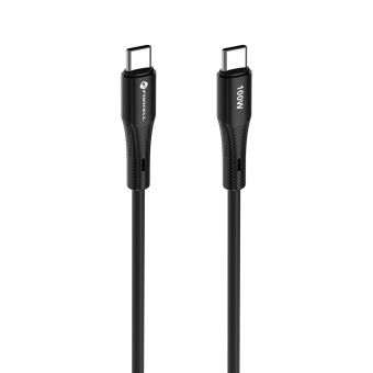 FORCELL F-ENERGY C347 Silicone, USB-C/USB-C, QC4.0 PD 5A 100W, 1m, čierny