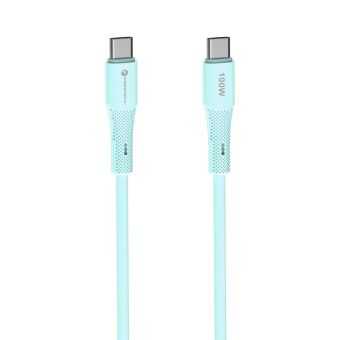 FORCELL F-ENERGY C347 Silicone, USB-C/USB-C, QC4.0 PD 5A 100W, 1m, modrý