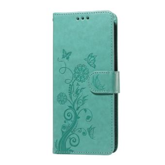 Obal Mezzo Book Xiaomi Redmi 15C/POCO C85 motýle a kvety zelený