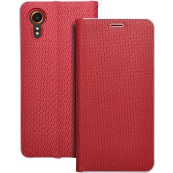 Obal LUNA Book Carbon Samsung Galaxy XCover7 red