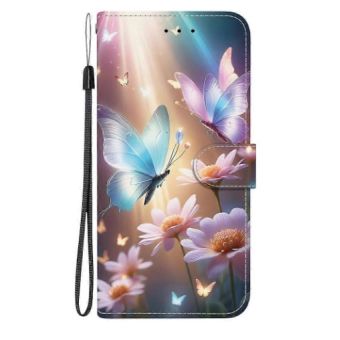 Obal PU Leather Book Xiaomi Redmi 15C/POCO C85 motýle a kvety