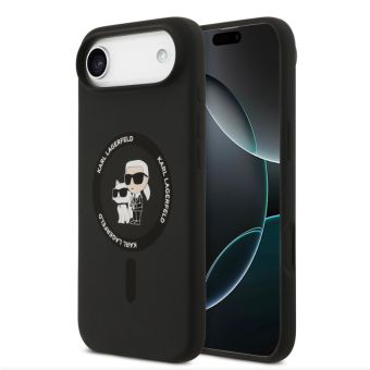 Obal Karl Lagerfeld Liquid Silicone Karl and Choupette MagSafe Apple iPhone Air KLHMP17MSCMKCRHK čierny