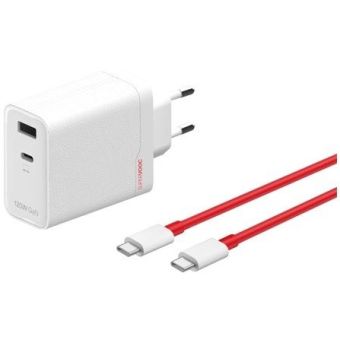 OnePlus SUPERVOOC 120W Dual USB-A+USB-C + kábel USB-C/USB-C biela