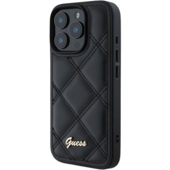 Obal Guess PU Leather Quilted Apple iPhone 16 Pro Max GUHCP16XPSQSQSK Black