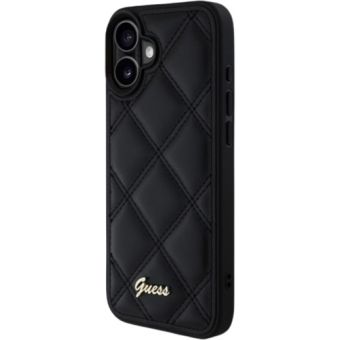 Obal Guess PU Leather Quilted Apple iPhone 16 Plus GUHCP16MPSQSQSK Black