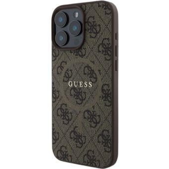 Guess PU Leather 4G Colored Ring MagSafe Apple iPhone 16 Pro GUHMP16LG4GFRW Brown