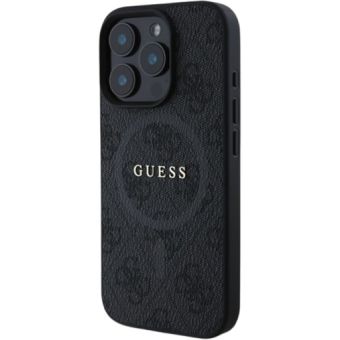 Obal Guess PU Leather 4G Colored Ring MagSafe Apple iPhone 16 Pro GUHMP16LG4GFRK Black