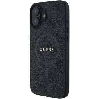 Obal Guess PU Leather 4G Colored Ring MagSafe Apple iPhone 16 Plus GUHMP16MG4GFRK Black