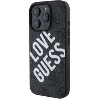Obal Guess PU Leather 4G Big Love Logo MagSafe Apple iPhone 16 Pro GUHMP16LP4PLGWK Black
