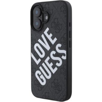 Obal Guess PU Leather 4G Big Love Logo MagSafe Apple iPhone 16 GUHMP16SP4PLGWK Black