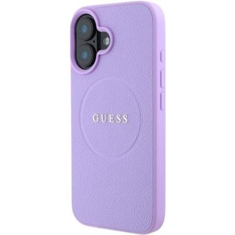Obal Guess PU Grained Classic Logo MagSafe Apple iPhone 16 GUHMP16SPGHSMMU Purple