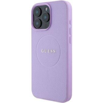 Obal Guess PU Grained Classic Logo MagSafe Apple iPhone 16 Pro Max GUHMP16XPGHSMMU Purple