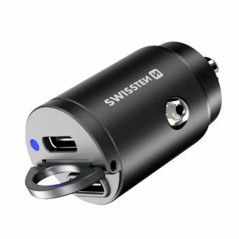 SWISSTEN Nano CL, PD 45W, 2x USB-C, čierna (Bulk)