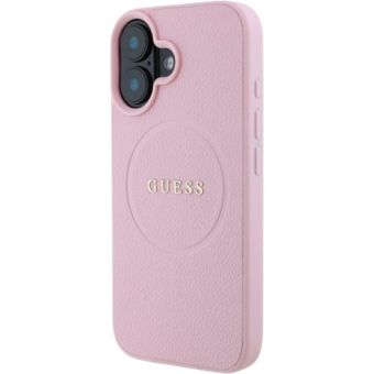 Obal Guess PU Grained Classic Logo MagSafe Apple iPhone 16 GUHMP16SPGHSMMP Pink