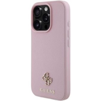 Obal Guess PU Grained 4G Small Metal Logo MagSafe Apple iPhone 16 Pro GUHMP16LPGCSM4MP Pink