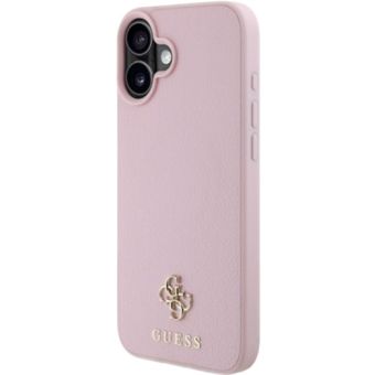 Obal Guess PU Grained 4G Small Metal Logo MagSafe Apple iPhone 16 GUHMP16SPGCSM4MP Pink