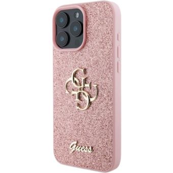 Obal Guess PU Fixed Glitter 4G Metal Logo Apple iPhone 16 Pro GUHCP16LHG4SGP Pink