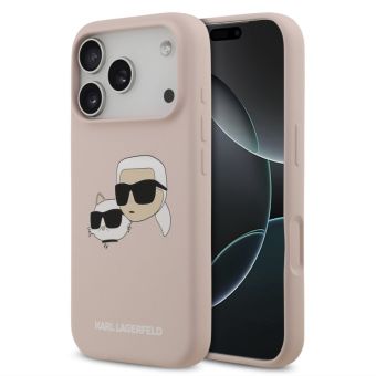 Obal Karl Lagerfeld Liquid Silicone Double Heads MagSafe Apple iPhone 17 Pro Max KLHMP17XSKCHPPLP ružový