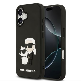 Obal Karl Lagerfeld 3D Rubber Karl and Choupette Apple iPhone 17 KLHCP17S3DRKCNK čierny