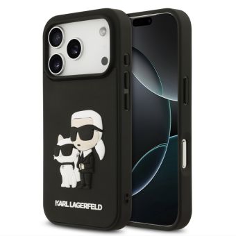 Obal Karl Lagerfeld 3D Rubber Karl and Choupette Apple iPhone 17 Pro KLHCP17L3DRKCNK čierny