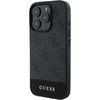 Obal Guess PU 4G Stripe Apple iPhone 16 Pro Max GUHCP16XG4GLGR Grey