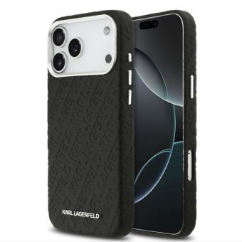 Obal Karl Lagerfeld Grained PU Repeated Logo MagSafe Apple iPhone 17 Pro KLHMP17LPGKLFOFK čierny