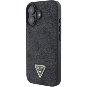 Obal Guess PU 4G Strass Triangle Metal Logo Apple iPhone 16 GUHCP16SP4TDPK Black