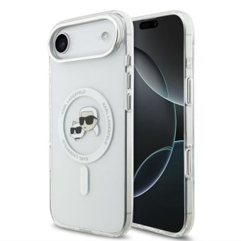 Obal Karl Lagerfeld IML K&CH Heads Metal Frame MagSafe Apple iPhone Air KLHMP17MHLSKCH transparentný