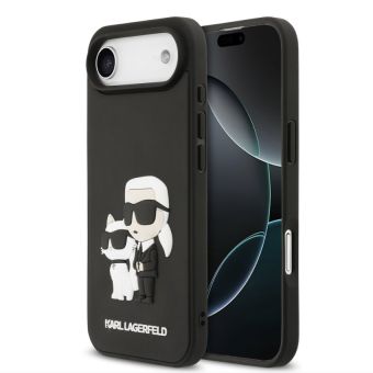 Obal Karl Lagerfeld 3D Rubber Karl and Choupette Apple iPhone Air KLHCP17M3DRKCNK čierny