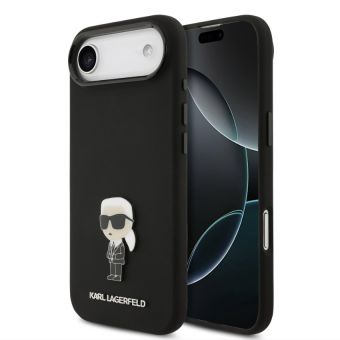 Obal Karl Lagerfeld Liquid Silicone Metal Ikonik Apple iPhone Air KLHCP17MSMHKNPK čierny
