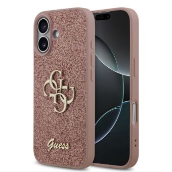 Obal Guess PU Fixed Glitter 4G Metal Logo Apple iPhone 17 GUHCP17SHG4SGP ružový