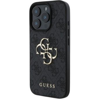 Obal Guess PU 4G Metal Logo Apple iPhone 16 Pro GUHCP16L4GMGGR Grey
