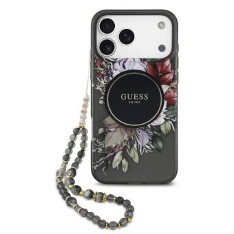 Obal Guess IML Flowers Strap MagSafe Apple iPhone 17 Pro Max GUHMP17XHFWBRCESK čierny