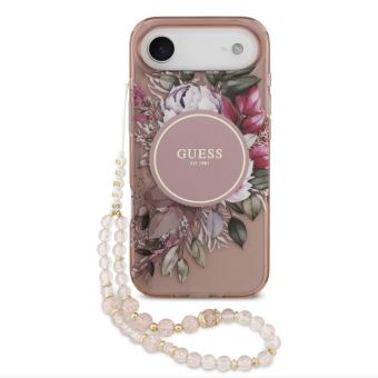 Obal Guess IML Flowers Strap MagSafe Apple iPhone Air GUHMP17MHFWBRCESP ružový